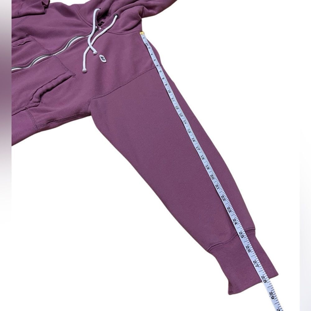Abercrombie & Fitch cropped zip hoodie mauve Oversized Size Small - Picture 12 of 13